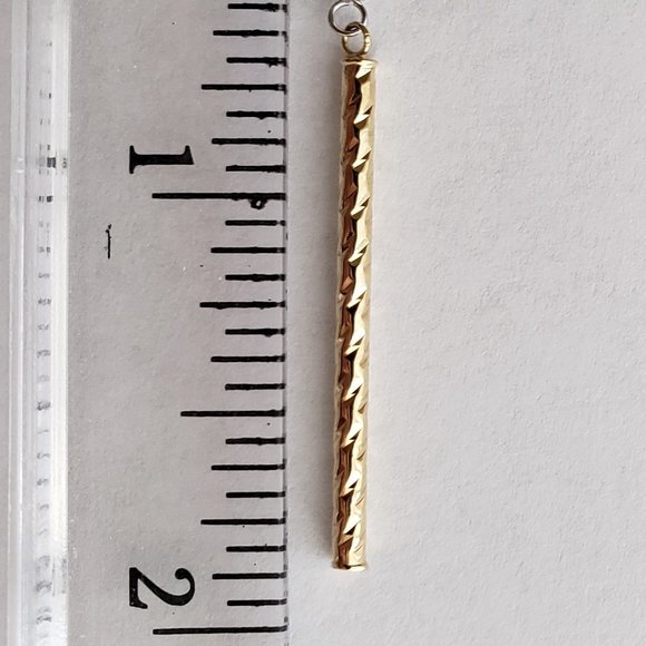 **SOLD**!4k Solid Two Tone Gold Stick/Dangle Earrings NIB/Tags - Picture 7 of 9